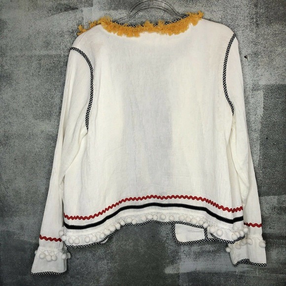 English Factory Jacket With Fringe Trim White Pom - Picture 2 of 6